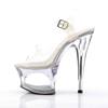 Pleaser - MOON708DM Sandale à bride à la cheville, Pole dance chaussures - Chaussures de pole dance - Couleur argent Product image